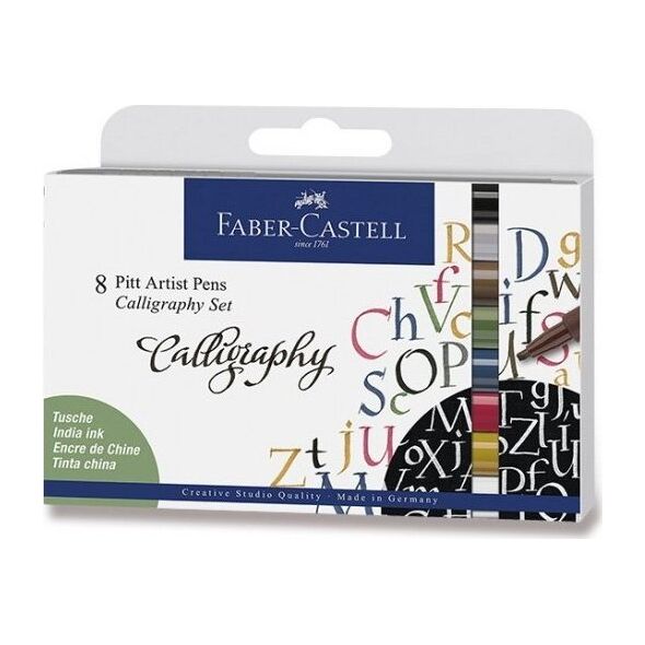 Faber-Castell Faber-Castell 167508 pióro Czarny, Niebieski, Brązowy, Złoto, Zielony, Szary, Różowy, Biały 8 szt.