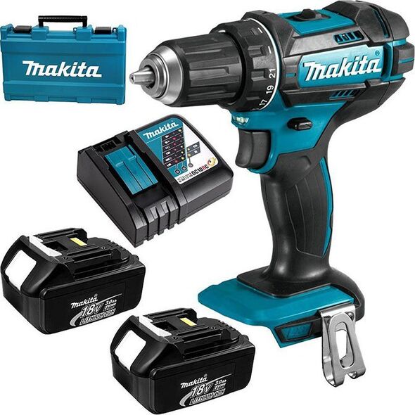 Wiertarko-wkrętarka Makita Makita DHP482RFE wiertło 1900 RPM 1,5 kg Czarny, Niebieski