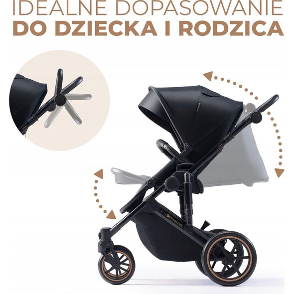 Wózek KinderKraft KINDERKRAFT stroller 3in1 PRIME 2 3IN1 MINK PRO VENEZIAN BLACK, KSPRIM02BLK300I