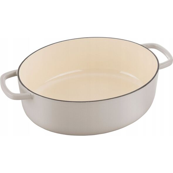 Ballarini Garnek żeliwny owalny Ballarini Bellamonte - Kość słoniowa, 6.5 ltr