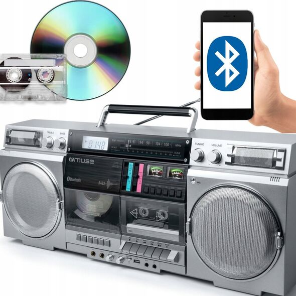 Radioodtwarzacz Muse BOOMBOX MUSE M-380 GBS GHETTO srebrny