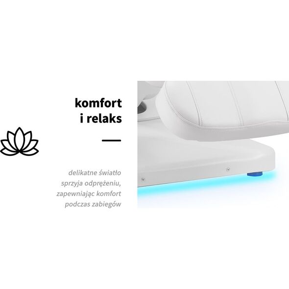 Activeshop Elektryczny fotel kosmetyczny SILLON Luxury 3 silniki biały