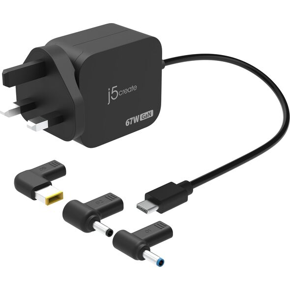 j5create j5create JUP1565DCF3A-FN adapter zasilający/ inwentor Uniwersalne 67 W Czarny