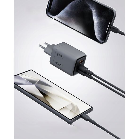 Ładowarka Aukey AUKEY PA-C3 wall charger 67W gray