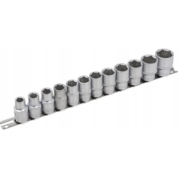 Rockforce Zestaw nasadek 12el. 1/2" (6-kątnych) (10-19,22,24mm) na listwie