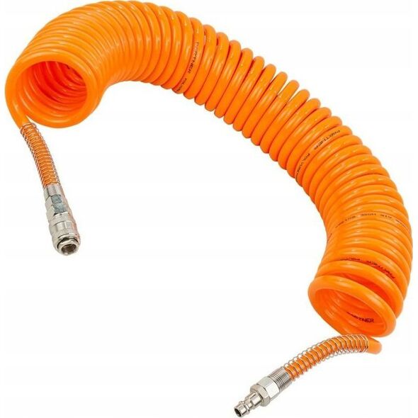 Partner Wąż spiralny poliuretanowy 8mm x 10m z szybkozłączkami 1/4"  (ciśnienie maks. 15bar)