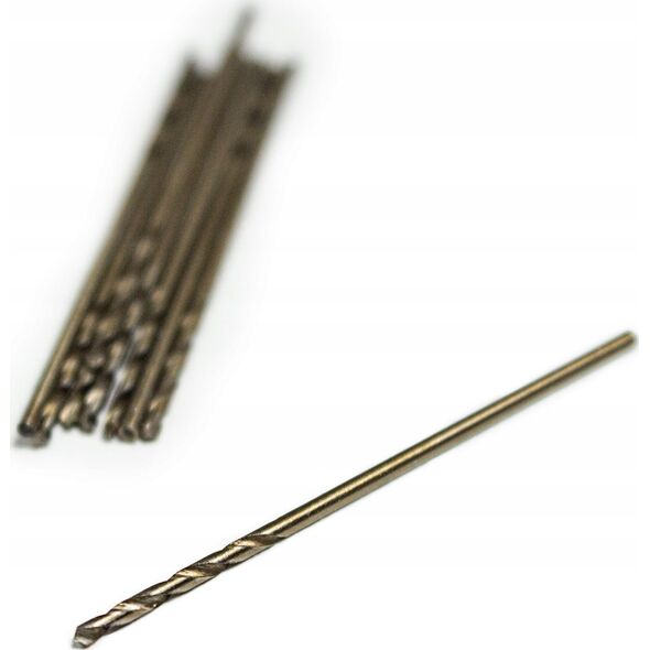 Wiertło Forsage ZESTAW WIERTEŁ 1mm 10 SZT. WIERTŁA DO METALU plastikowej walizce