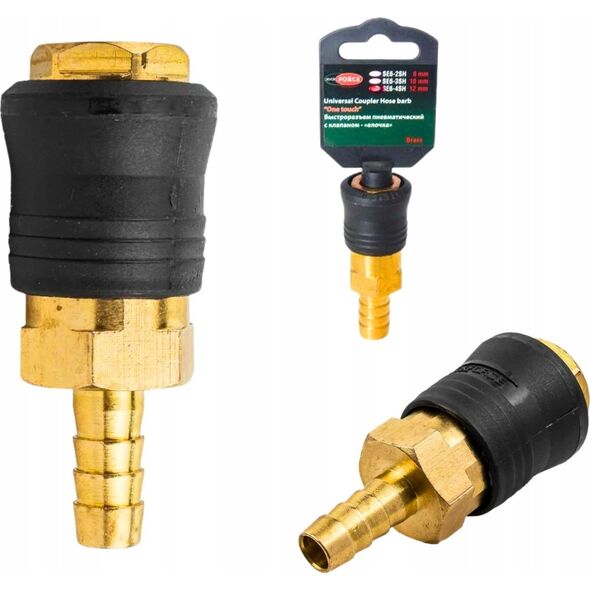 Rockforce Złącze do szybkiego rozłączenia pneumatyczne z zaworem, gwint zewnętrzny 3/8" (ONE TOUCH)
