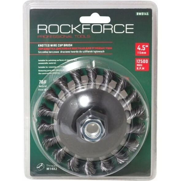 Rockforce Szczotka kątowa tarczowa twarda do szlifierek 100mm
