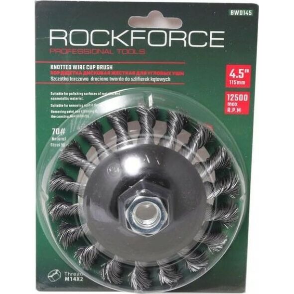 Rockforce Szczotka kątowa tarczowa twarda do szlifierek, 115mm