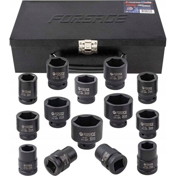 Forsage Zestaw nasadek udarowych 3/4" 14el. (6-kątnych) (6-50mm)