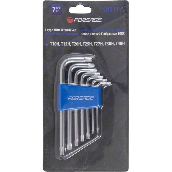 Forsage Zestaw kluczy TORX typu L z otworem 7el.