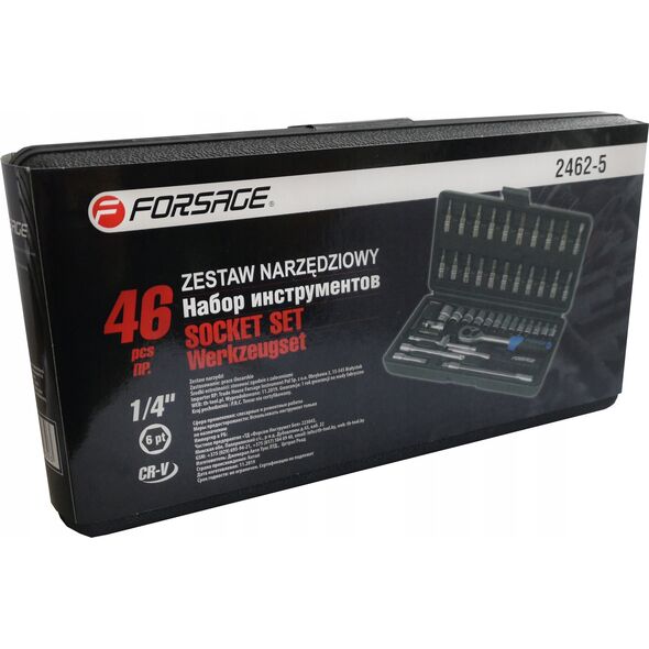 Forsage Zestaw kluczy nasadowych 1/4" 46el. (6-kątnych) (4-14mm)