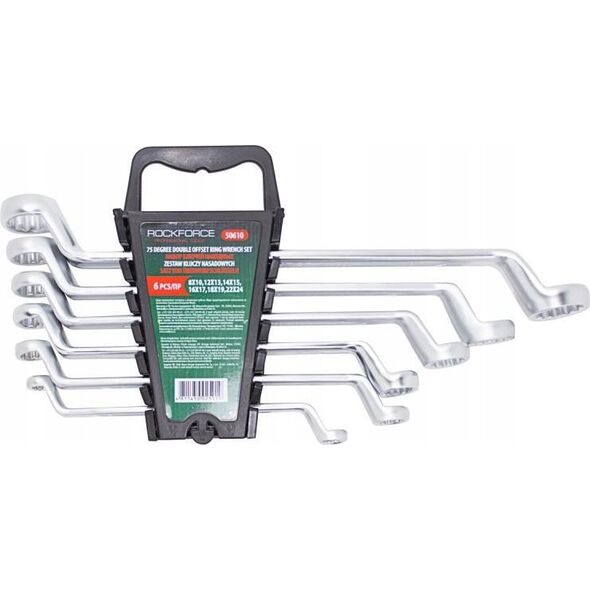Rockforce Zestaw kluczy oczkowych odgiętych 6el. 8-24 mm CrV