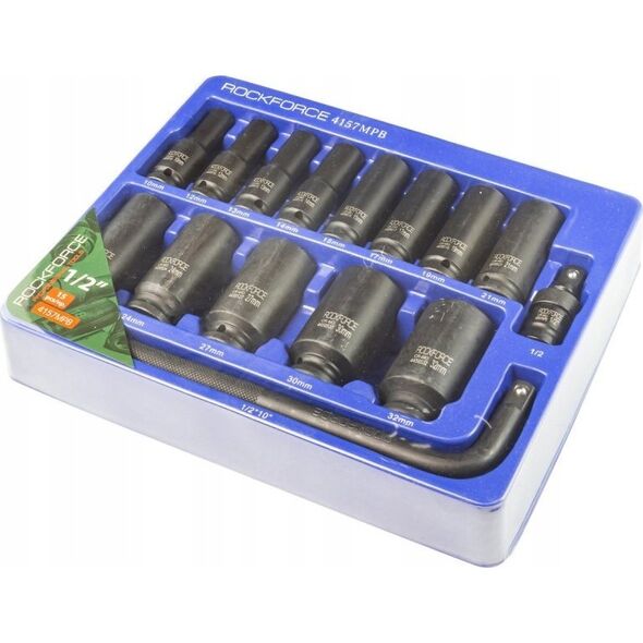 Rockforce Zestaw nasadek udarowych 1/2"  15el.