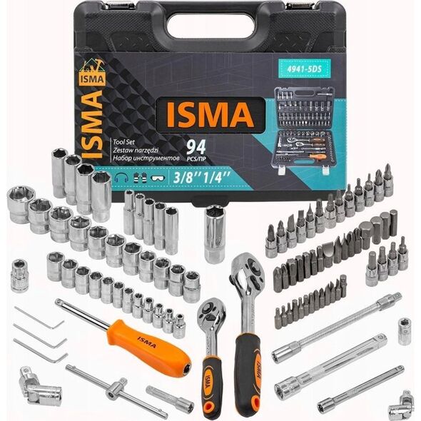 Zestaw narzędzi Isma Zestaw narzędzi 94el. 1/4" i 3/8" (6-kątnych) (4-22mm)