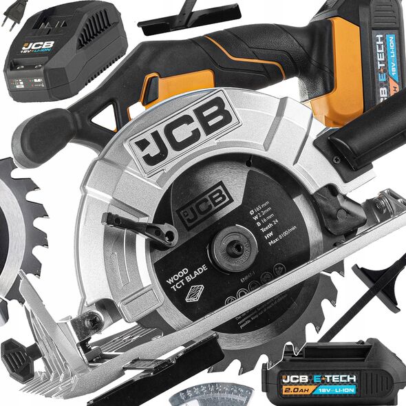 Pilarka tarczowa JCB Pilarka zagłębiarka akumulatorowa 18V 165mm (kpl.: akumulator 2Ah, ładowarka, torba)