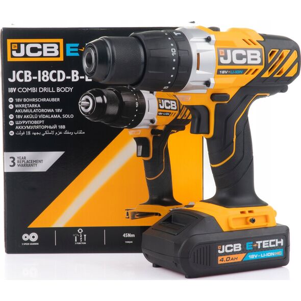 Wiertarko-wkrętarka JCB Wiertarko-wkrętarka akumulatorowa 18V 45Nm (bez akumulatora)