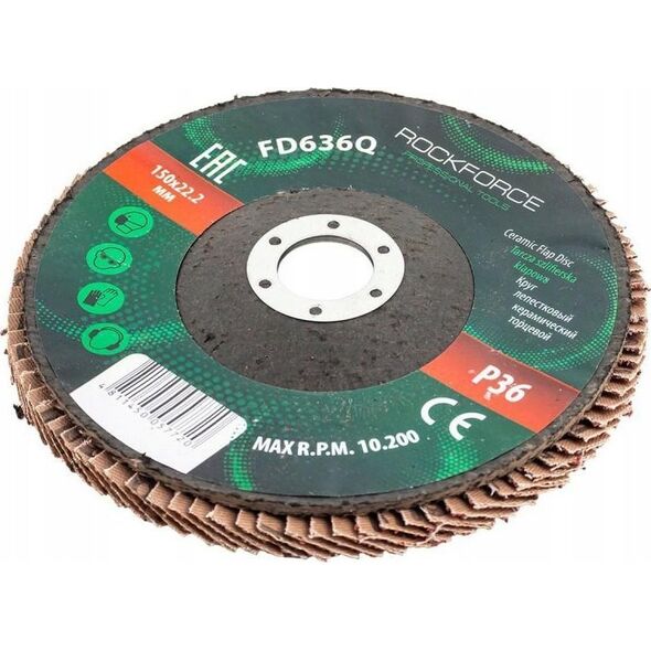 Rockforce Tarcza szlifierska listkowa lamelkowa 150x22.2mm P36