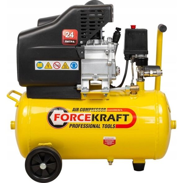 Sprężarka Forcekraft Sprężarka tłokowa z bezpośrednim napędem (1.5kW,  zbiornik 24l, 8bar, 180l/m, 230V)
