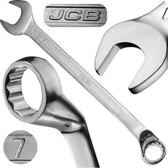 JCB Klucz płasko-oczkowy odgięty o 75 stopni 7mm