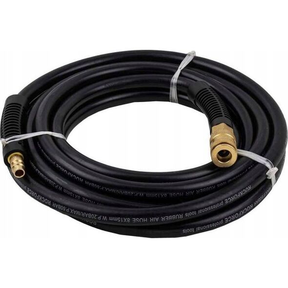 Rockforce Wąż gumowy pneumatyczny zbrojony 8mm x5m z szybkozłączkami