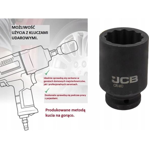 JCB Nasadka udarowa głęboka 3/4" 37mm (12-kątna)
