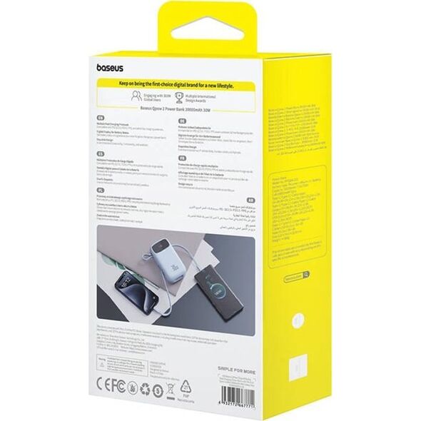 Powerbank Baseus Powerbank Baseus QPow2 20000mAh 30W 2xUSB-C (niebieski)