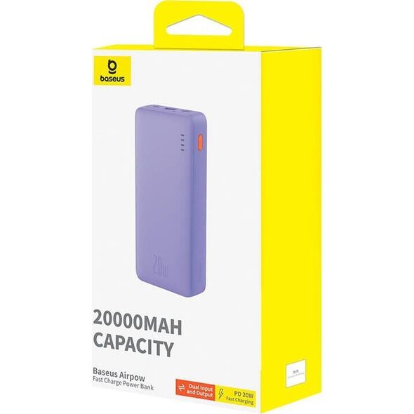 Powerbank Baseus Powerbank Baseus Airpow 20000mAh 20W (fioletowy)