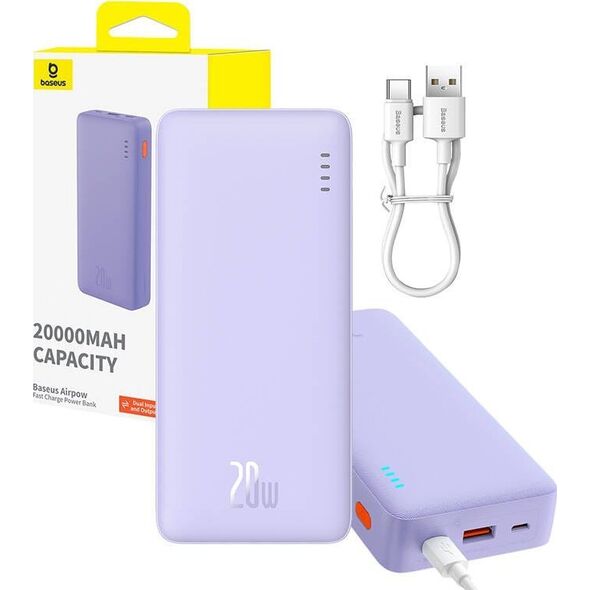 Powerbank Baseus Powerbank Baseus Airpow 20000mAh 20W (fioletowy)