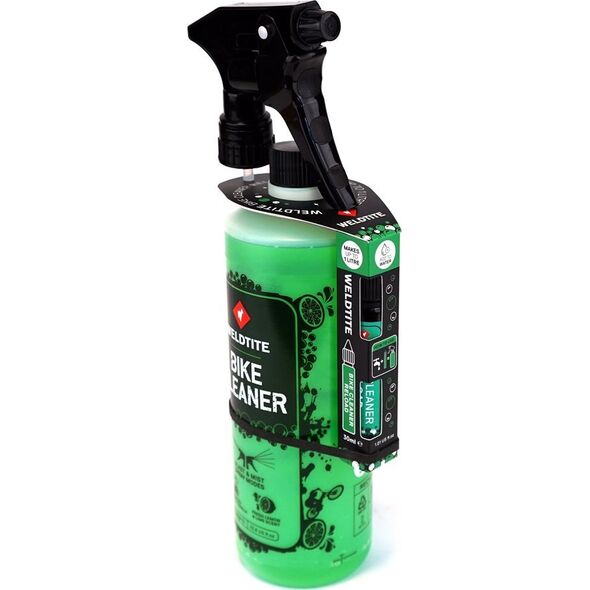 Weldtite Płyn do mycia roweru WELDTITE BIKE CLEANER LIME SPRAY 1L WITH 30ML RELOAD, Zestaw z koncentratem 30ml (NEW 2025)