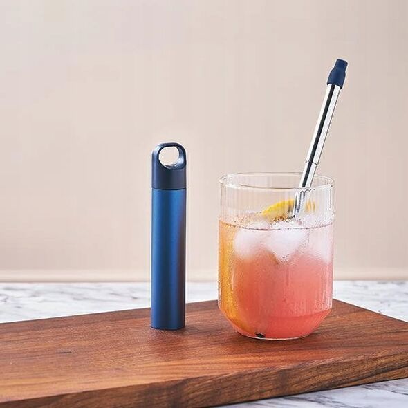 Lexon Lexon Nomaday UV Straw Reusable Straw with UV Disinfection Function Dark Blue/Dark Blue LL147DB
