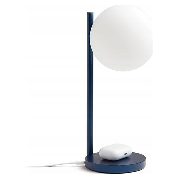 Lampa stołowa Lexon Lexon Bubble Lamp LED lamp with inductive charger 15W navy blue/dark blue LH70DB