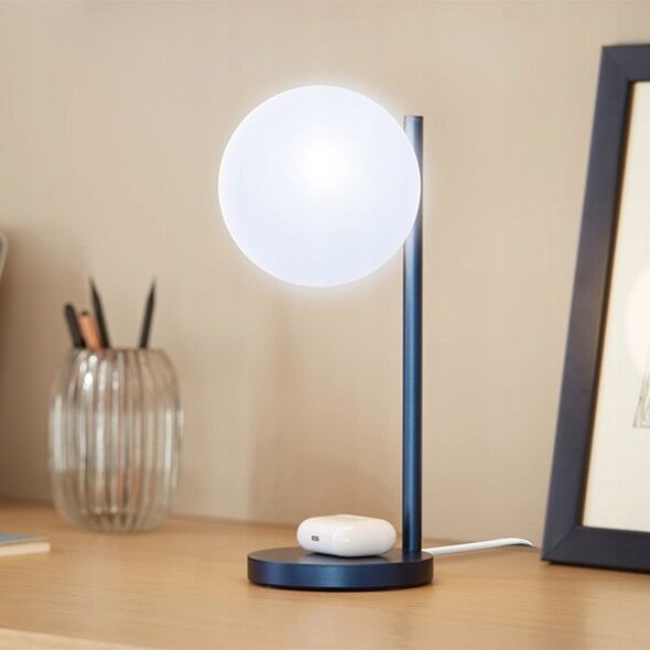 Lampa stołowa Lexon Lexon Bubble Lamp LED lamp with inductive charger 15W navy blue/dark blue LH70DB