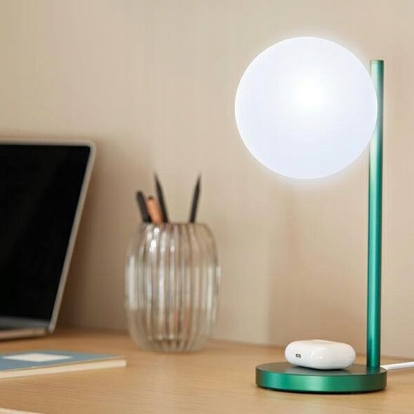 Lampa stołowa Lexon Lexon Bubble Lamp LED lamp with inductive charger 15W dark green LH70DG1