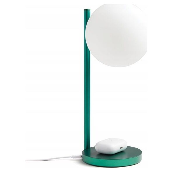 Lampa stołowa Lexon Lexon Bubble Lamp LED lamp with inductive charger 15W dark green LH70DG1