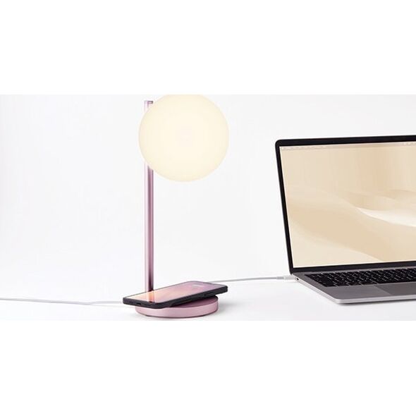 Lampa stołowa Lexon Lexon Bubble Lamp LED lamp with inductive charger 15W light pink LH70LP