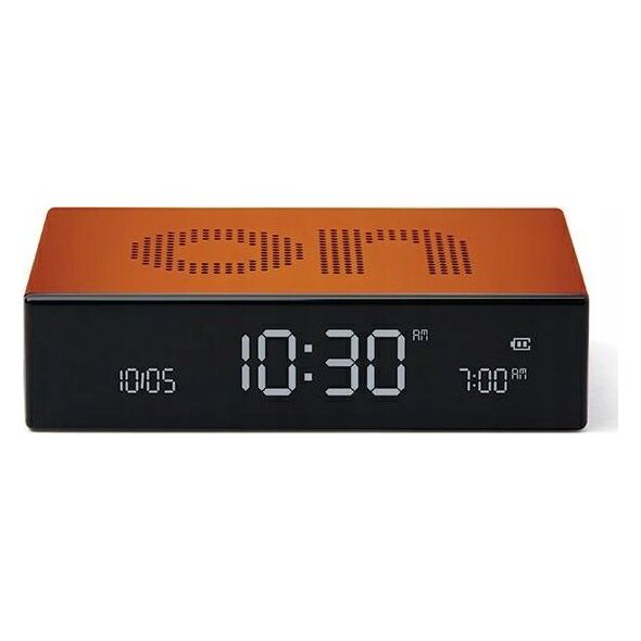 Lampa stołowa Lexon Lexon Flip Premium Double-sided Alarm Clock Orange/Orange LR152O1