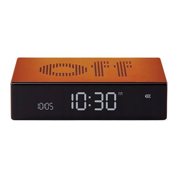 Lampa stołowa Lexon Lexon Flip Premium Double-sided Alarm Clock Orange/Orange LR152O1