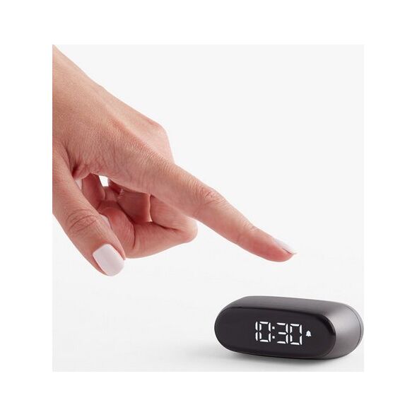 Lampa stołowa Lexon Lexon Minute Alarm Clock Mini Gray/Gun LR154X