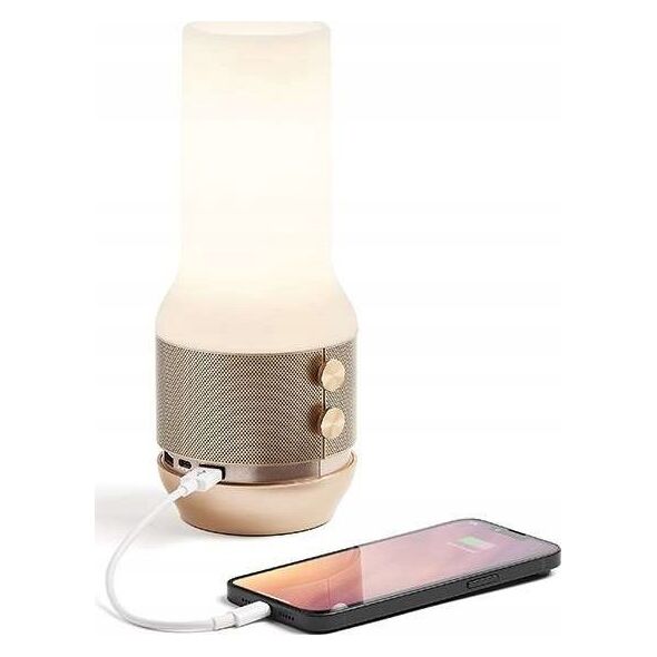Lampa stołowa Lexon Lexon Terrace+ 3in1 LED lamp with speaker and power bank gold/gold LA134D