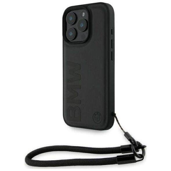 BMW BMW BMHCP16X23RMRLK iPhone 16 Pro Max     6.9" czarny/black hardcase Signature Leather Wordmark Cord