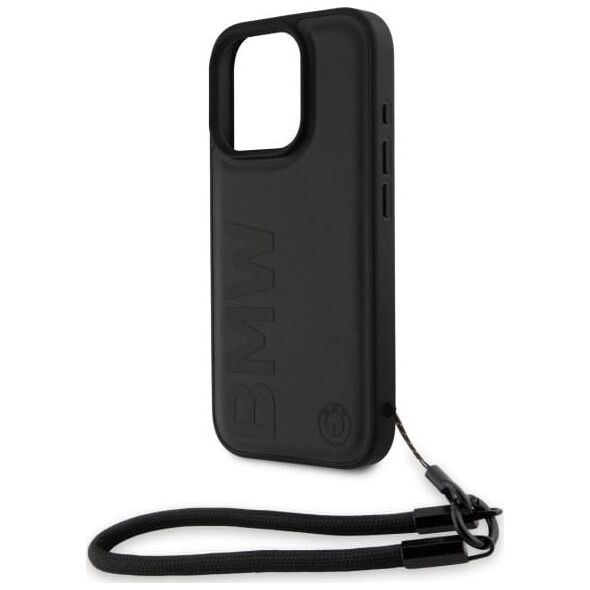 BMW BMW BMHCP16X23RMRLK iPhone 16 Pro Max     6.9" czarny/black hardcase Signature Leather Wordmark Cord