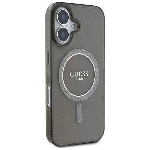Guess Guess GUHMP16MHFGEREK iPhone 16 Plus      6.7" czarny/black hardcase IML Glitter Circle MagSafe