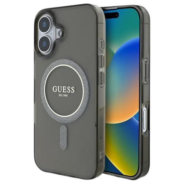 Guess Guess GUHMP16MHFGEREK iPhone 16 Plus      6.7" czarny/black hardcase IML Glitter Circle MagSafe