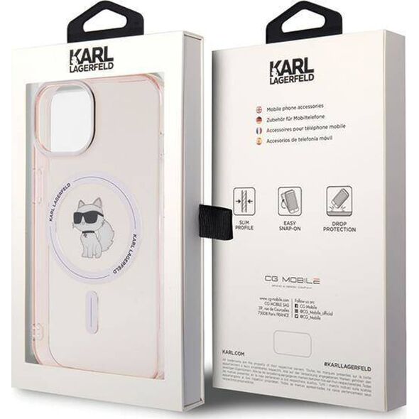 Karl Lagerfeld Karl Lagerfeld KLHMP15SHFCCNOP iPhone 15 / 14 / 13 6.1" różowy/pink hardcase IML Choupette MagSafe