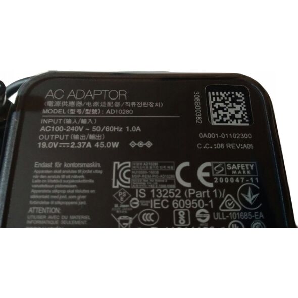 Zasilacz do laptopa Asus ASUS 0A001-00694300 adapter zasilający/ inwentor Wewnętrzna 45 W Czarny