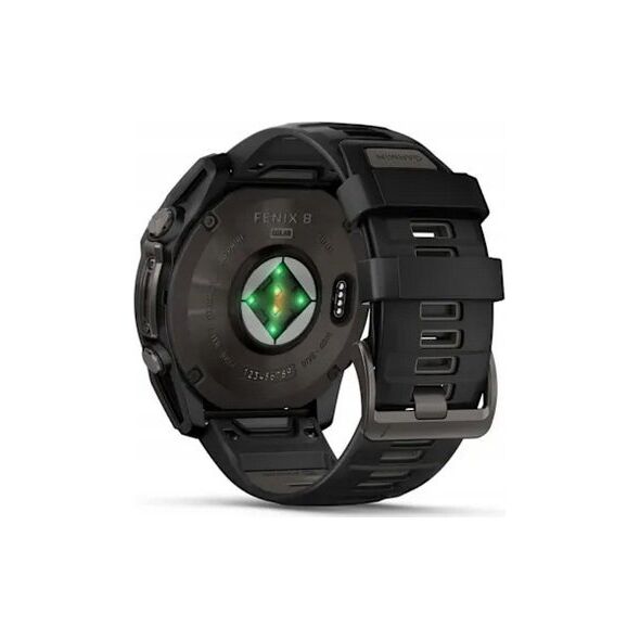 Zegarek sportowy Garmin Garmin fēnix® 8 – 51mm Solar Sapphire carbon gray DLC titanium with black/pebble gray silicone