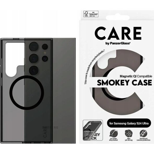 CARE by PanzerGlass Flagship QI Case Sam  S24 Ultra dymny/smoke 1158