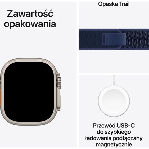 Smartwatch Apple Watch Ultra 2 GPS + Cellular 49mm Titanium Case Trail Loop M/L Niebieski  (MX4L3EL/A)